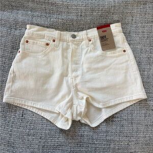Levi's White 501 Original Women's Denim Shorts